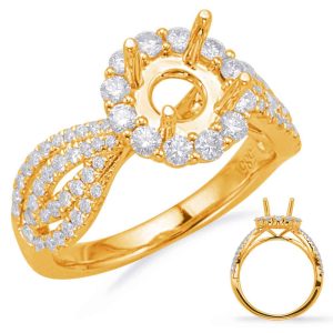 Yellow Gold Halo Engagement Ring
