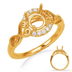 Yellow Gold Halo Engagement Ring Yellow Gold Halo Engagement Ring