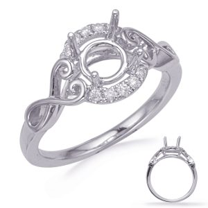 White Gold Halo Engagement Ring
