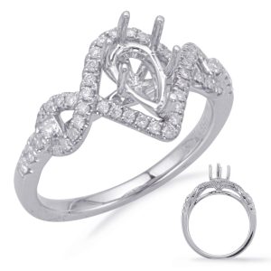 White Gold Halo Engagement Ring