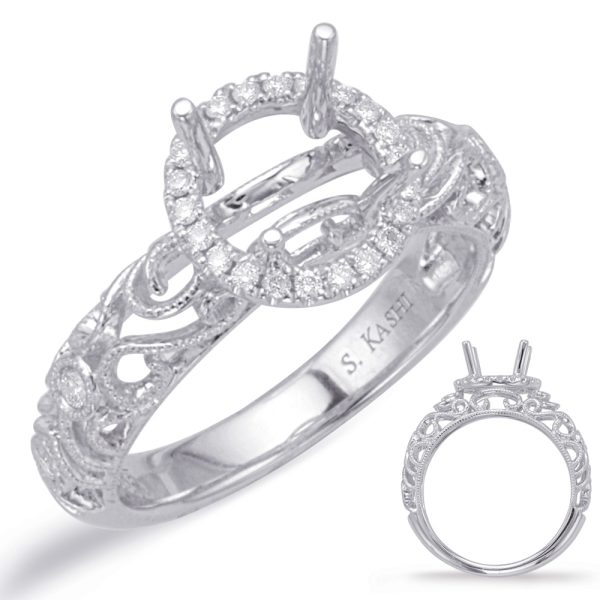 White Gold Halo Engagement Ring