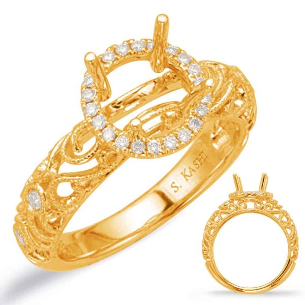 Yellow Gold Halo Engagement Ring