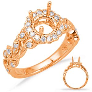 Rose Gold Halo Engagement Ring