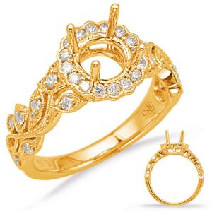 Yellow Gold Halo Engagement Ring Yellow Gold Halo Engagement Ring