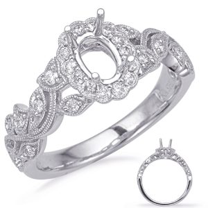 White Gold Halo Engagement Ring