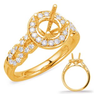 Yellow Gold Halo Engagement Ring