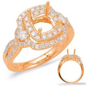 Rose Gold Halo Engagement Ring