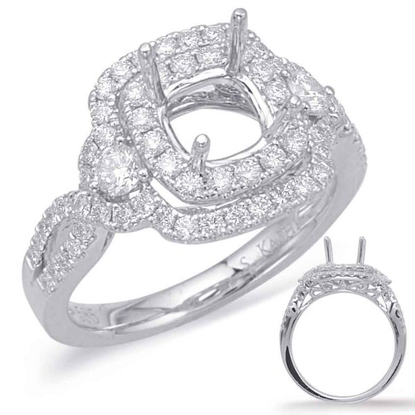 White Gold Halo Engagement Ring