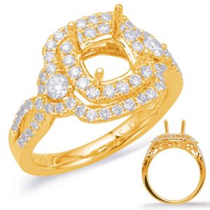 Yellow Gold Halo Engagement Ring Yellow Gold Halo Engagement Ring