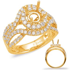 Yellow Gold Halo Engagement Ring Yellow Gold Halo Engagement Ring