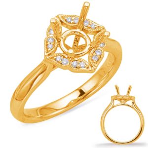 Yellow Gold Halo Engagement Ring