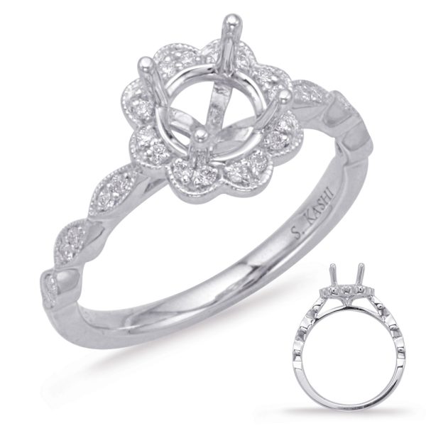 White Gold Halo Engagement Ring