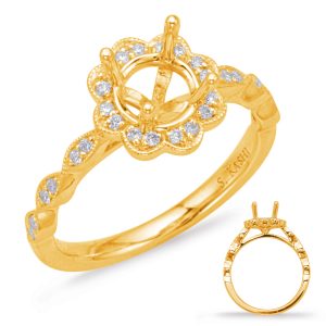 Yellow Gold Halo Engagement Ring Yellow Gold Halo Engagement Ring