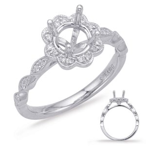 White Gold Halo Engagement Ring