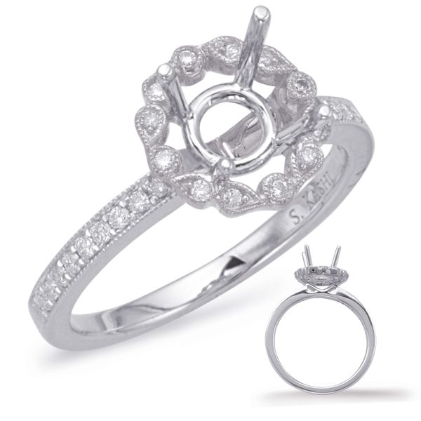 White Halo Engagement Ring