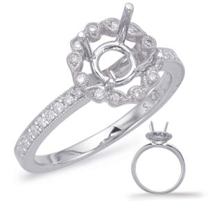 White Halo Engagement Ring