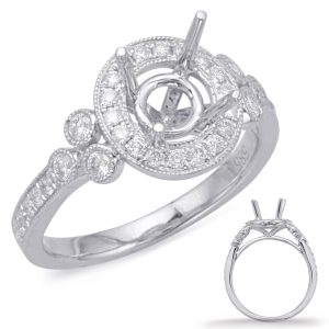 White Gold Halo Engagement Ring