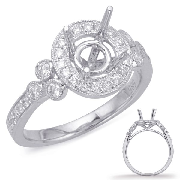 White Gold Halo Engagement Ring