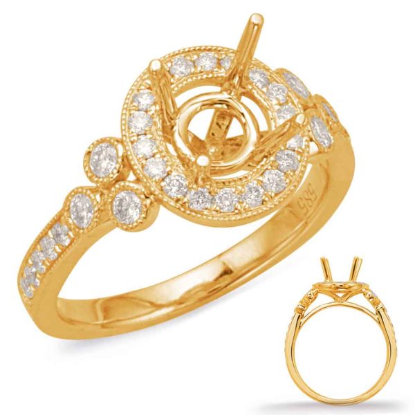 Yellow Gold Halo Engagement Ring