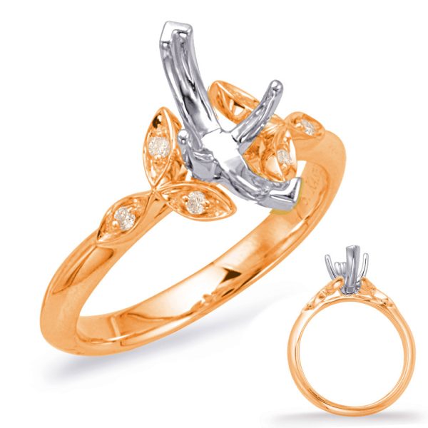 Rose and White Gold Engagement Ring