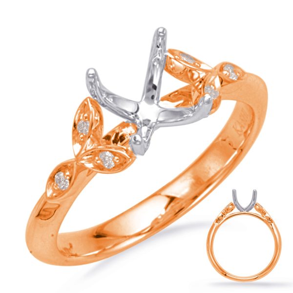 Rose and White Gold Engagement Ring