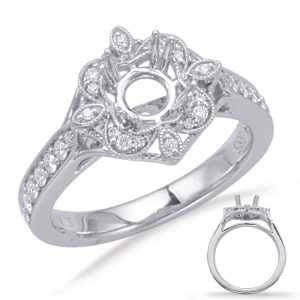 White Gold Halo Engagement Ring