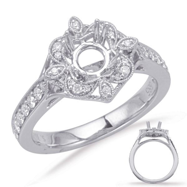White Gold Halo Engagement Ring