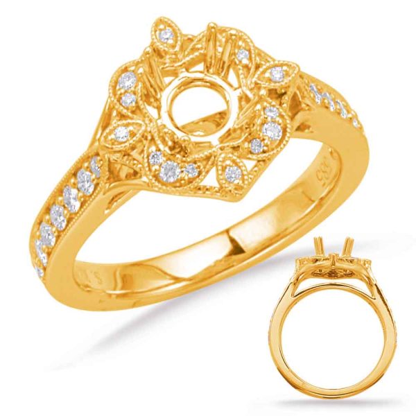 Yellow Gold Halo Engagement Ring
