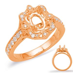 Rose Gold Halo Engagement Ring
