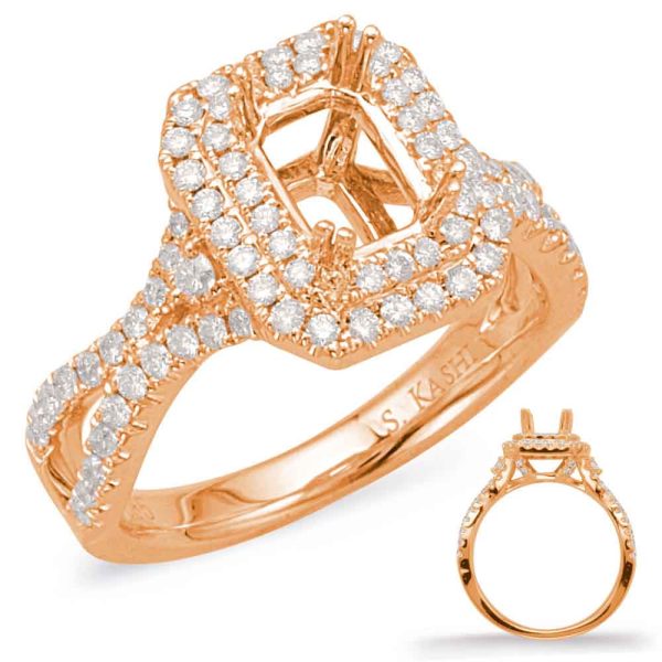 Rose Gold Halo Engagement Ring