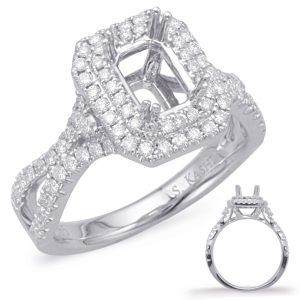 White Gold Halo Engagement Ring