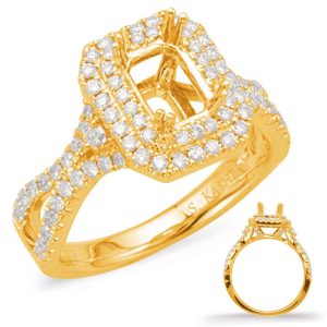 Yellow Gold Halo Engagement Ring Yellow Gold Halo Engagement Ring