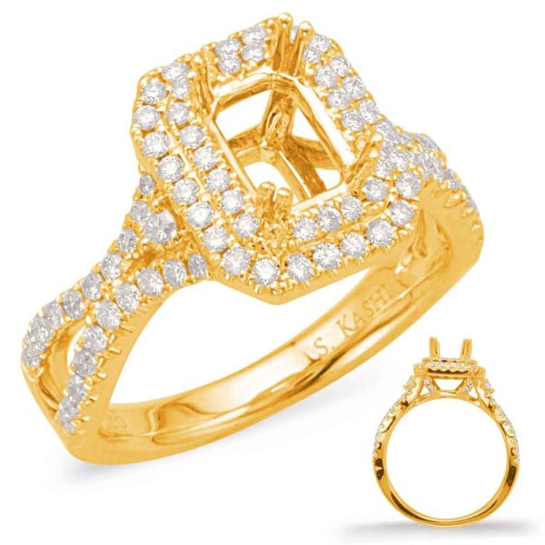 Yellow Gold Halo Engagement Ring