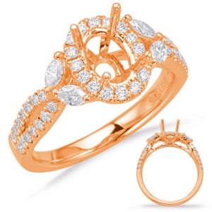 Rose Gold Halo Engagement Ring