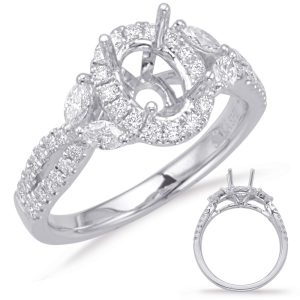 White Gold Halo Engagement Ring