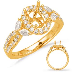 Yellow Gold Halo Engagement Ring Yellow Gold Halo Engagement Ring