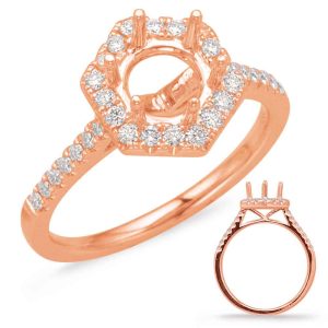 Rose Gold Halo Engagement Ring Rose Gold Halo Engagement Ring