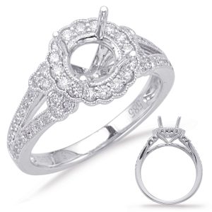 White Gold Halo Engagement Ring White Gold Halo Engagement Ring