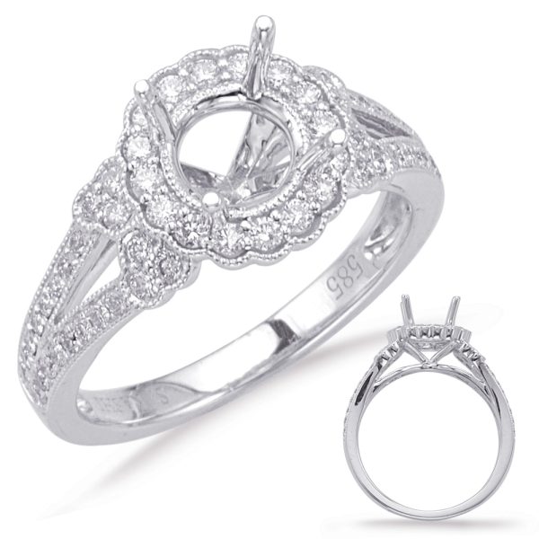White Gold Halo Engagement Ring