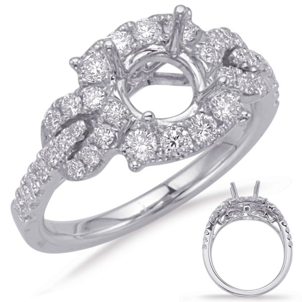 White Gold Halo Engagement Ring