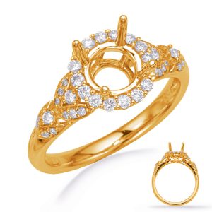 Yellow Gold Halo Engagement Ring
