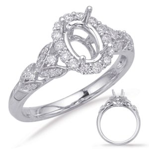 White Gold Halo Engagement Ring White Gold Halo Engagement Ring