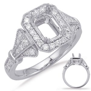 White Gold Halo Engagement Ring