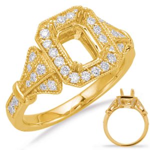 Yellow Gold Halo Engagement Ring