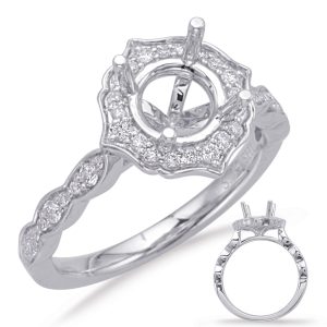 White Gold Halo Engagement Ring White Gold Halo Engagement Ring