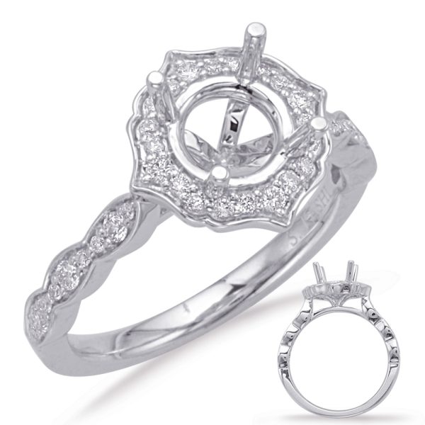 White Gold Halo Engagement Ring