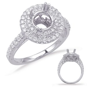 White Gold Halo Engagement Ring