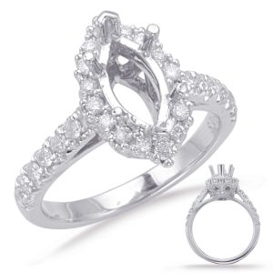 White Gold Halo Engagement Ring