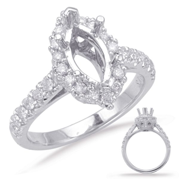 White Gold Halo Engagement Ring