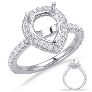 White Gold Halo Engagement Ring